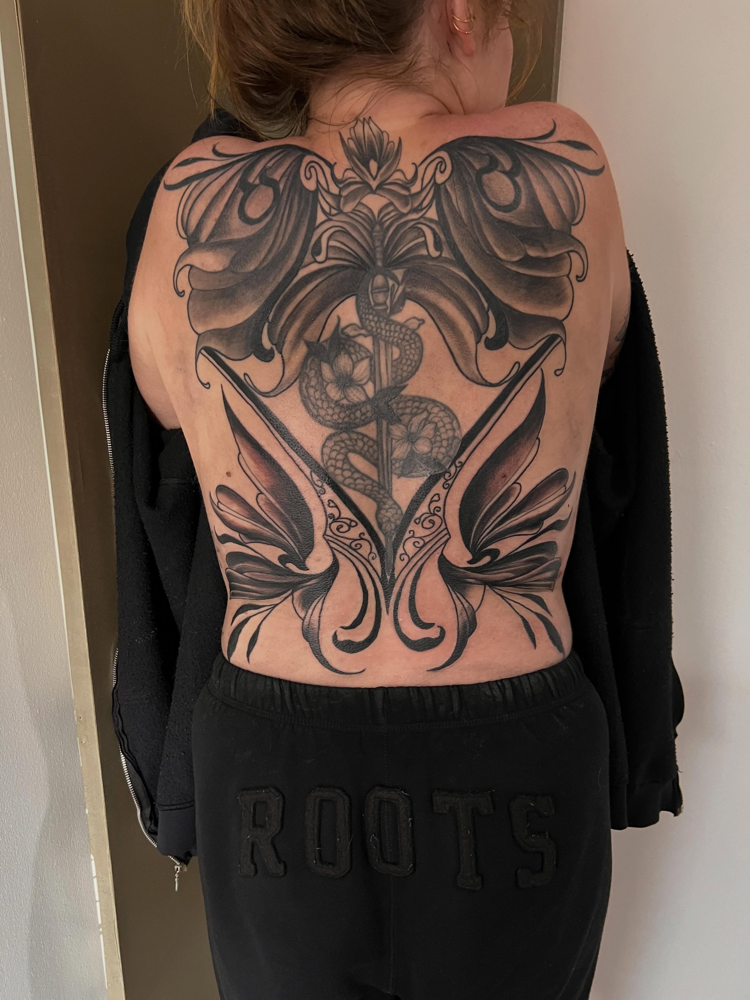 Tattoo by @natasha.p.tattoos — black_and_grey, ornamental