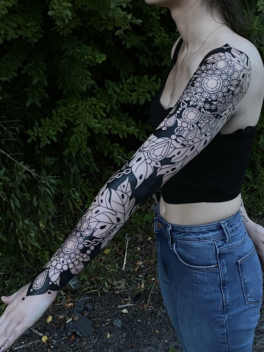 Tattoo by @black_casket — blackwork, ornamental