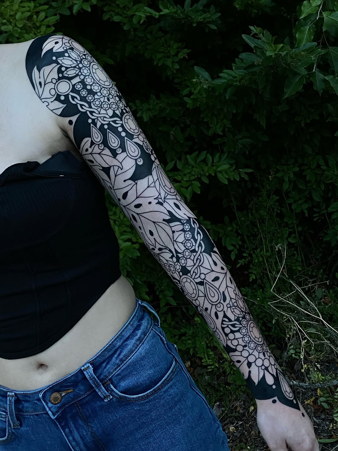 Tattoo by @black_casket — blackwork, ornamental