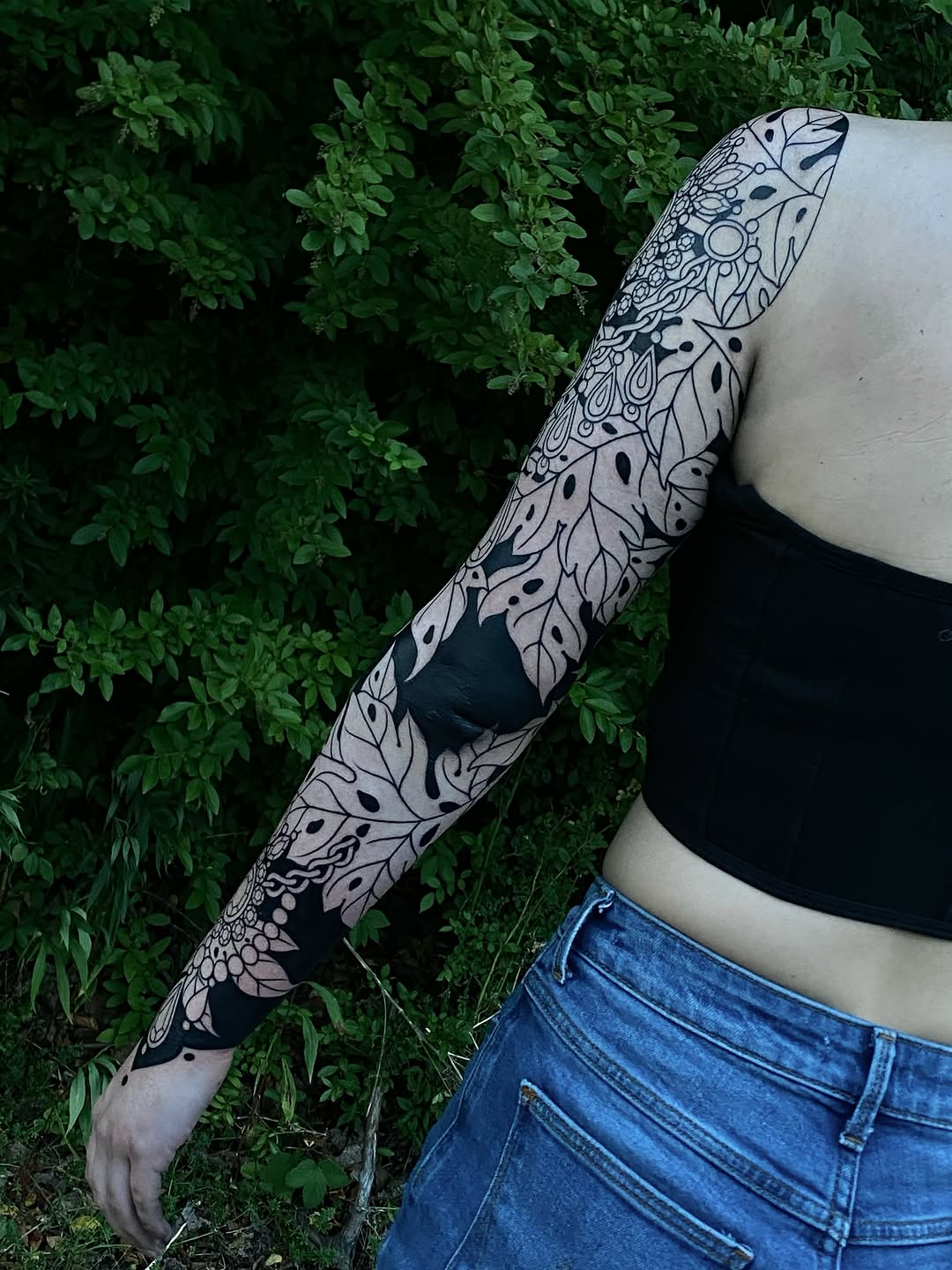 Tattoo by @black_casket — blackwork, ornamental