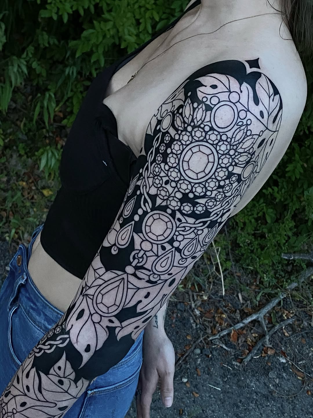 Tattoo by @black_casket — blackwork, ornamental