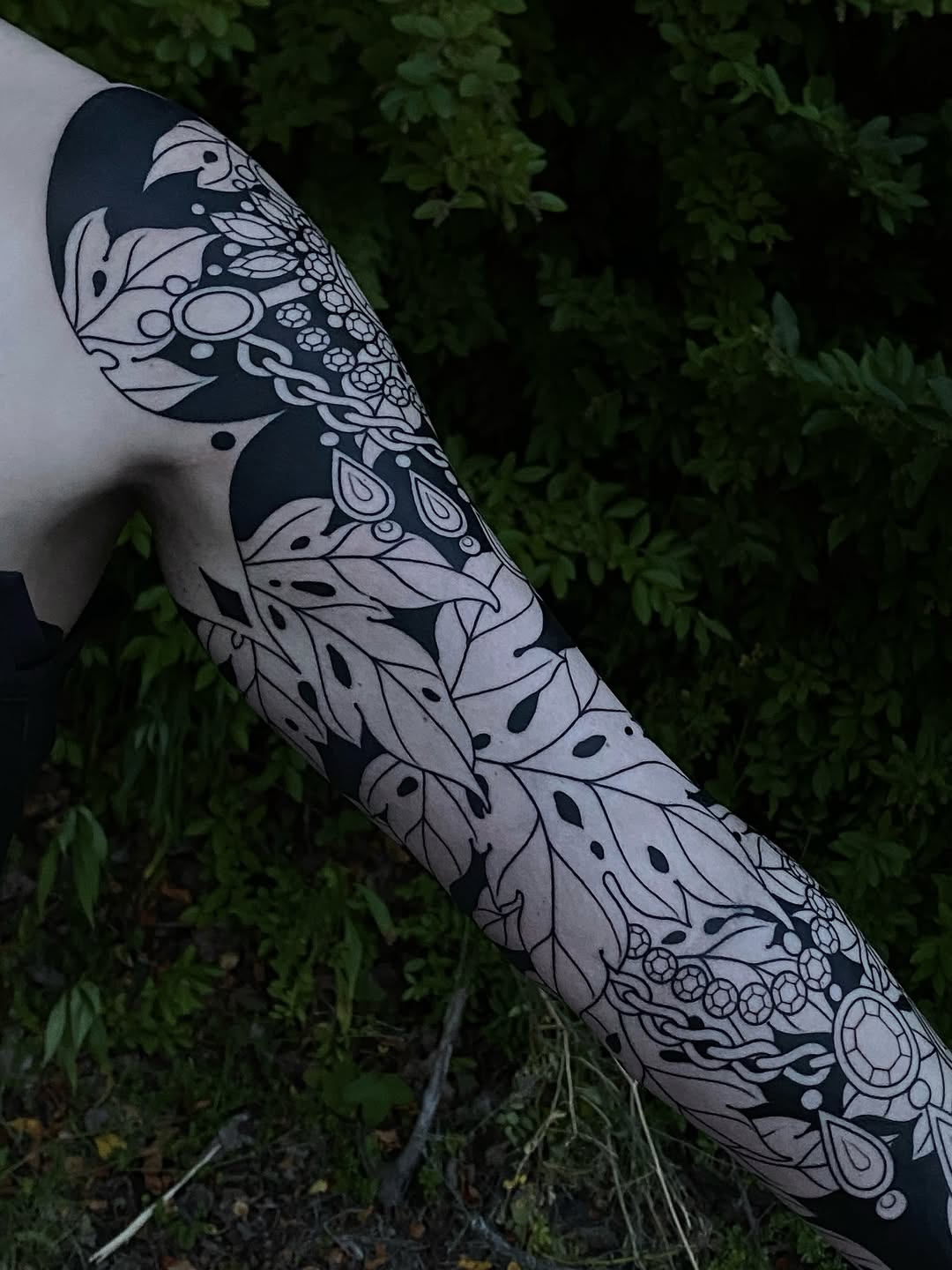 Tattoo by @black_casket — blackwork, ornamental