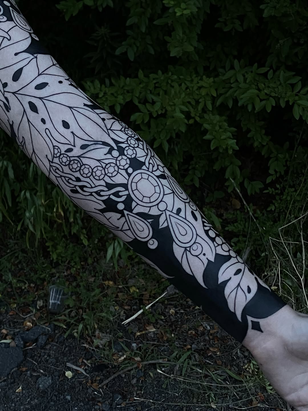 Tattoo by @black_casket — blackwork, ornamental