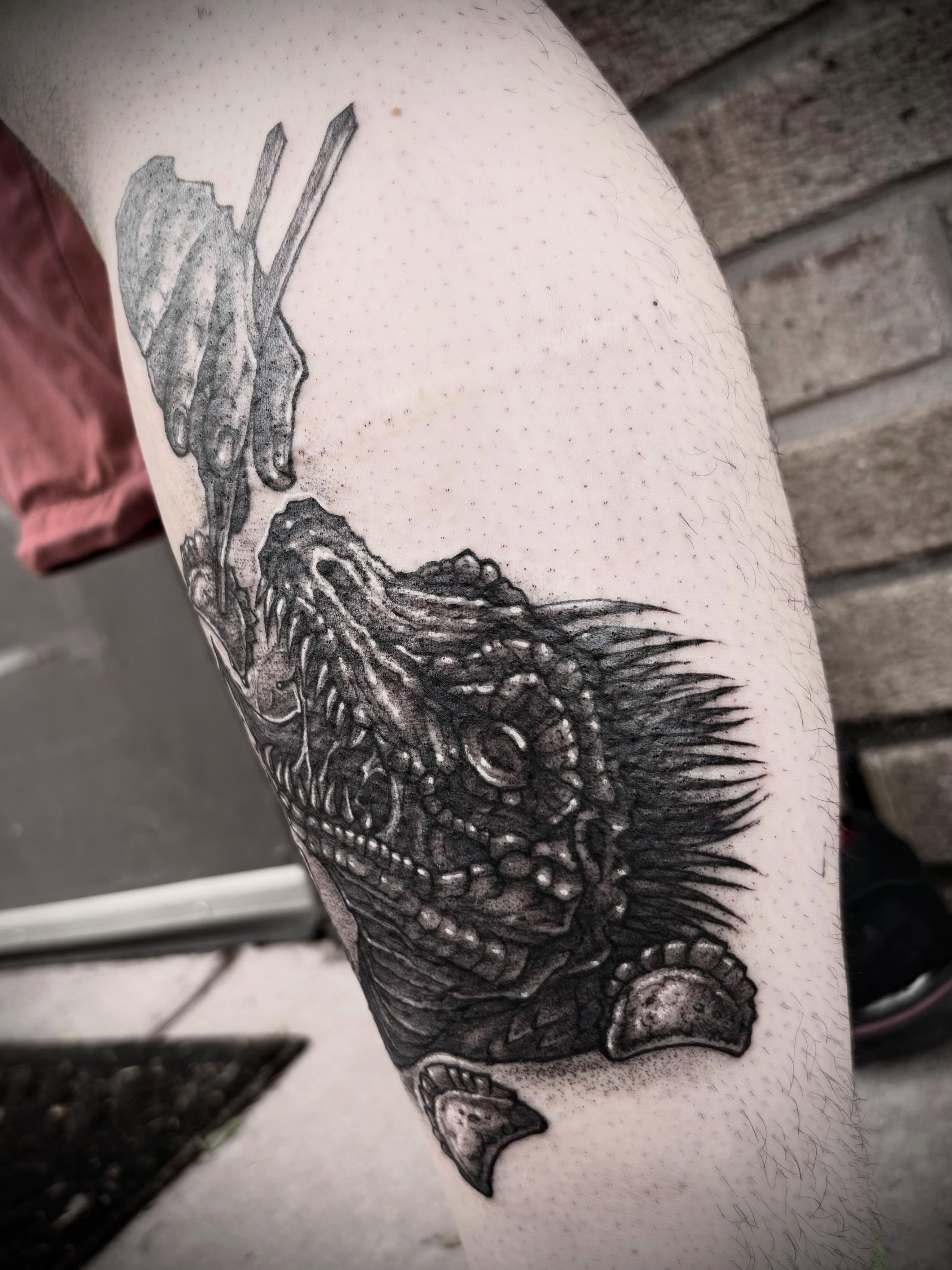 Tattoo by @lynscorpse — black_and_grey, realism