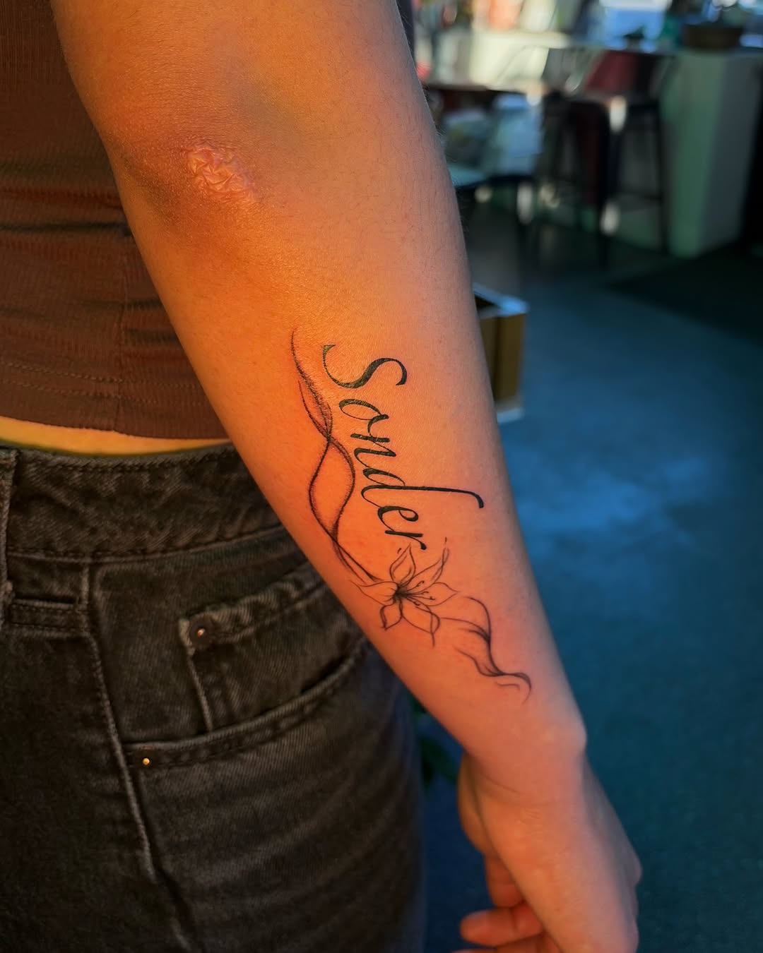 Tattoo by @done_by_dani222 — lettering_script, fine_line