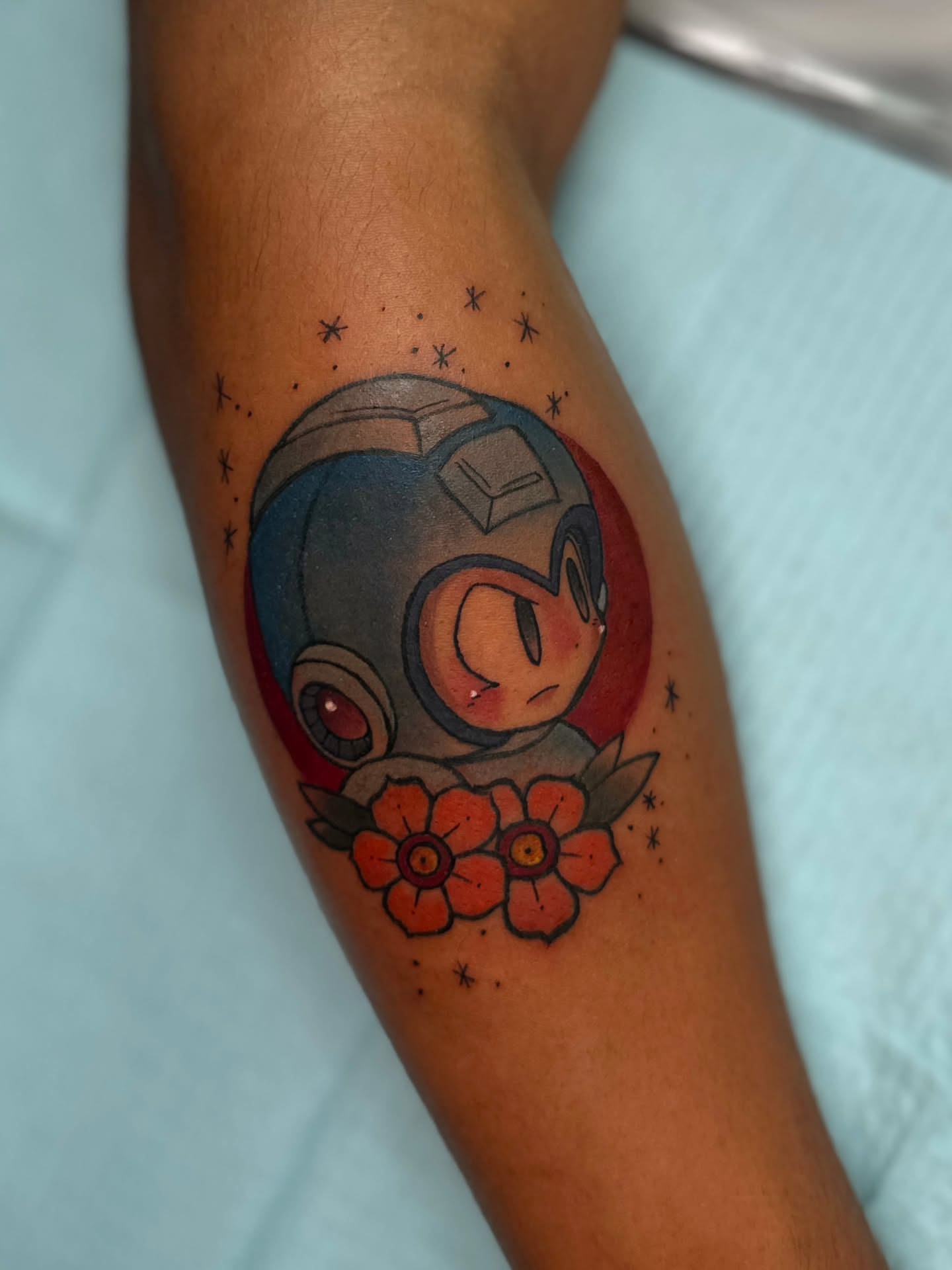 Tattoo by @benicetattoos — dotwork, anime