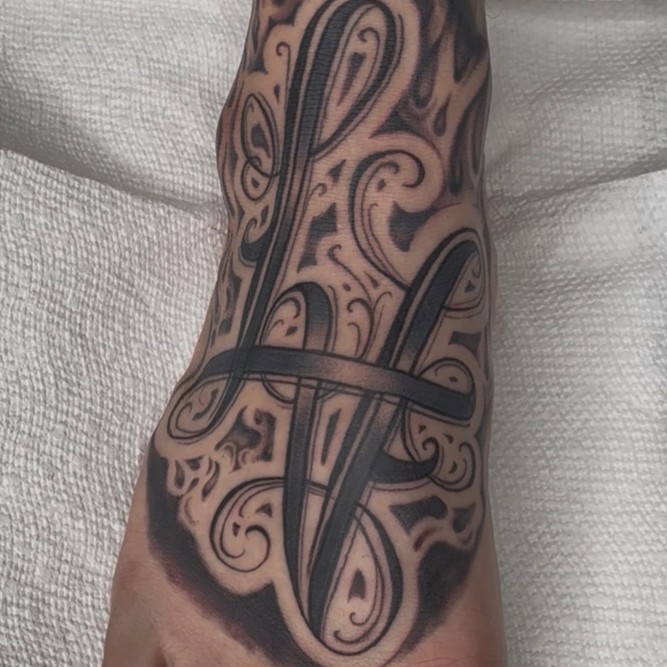 Tattoo by @adawgg_tattoos — black_and_grey, tribal