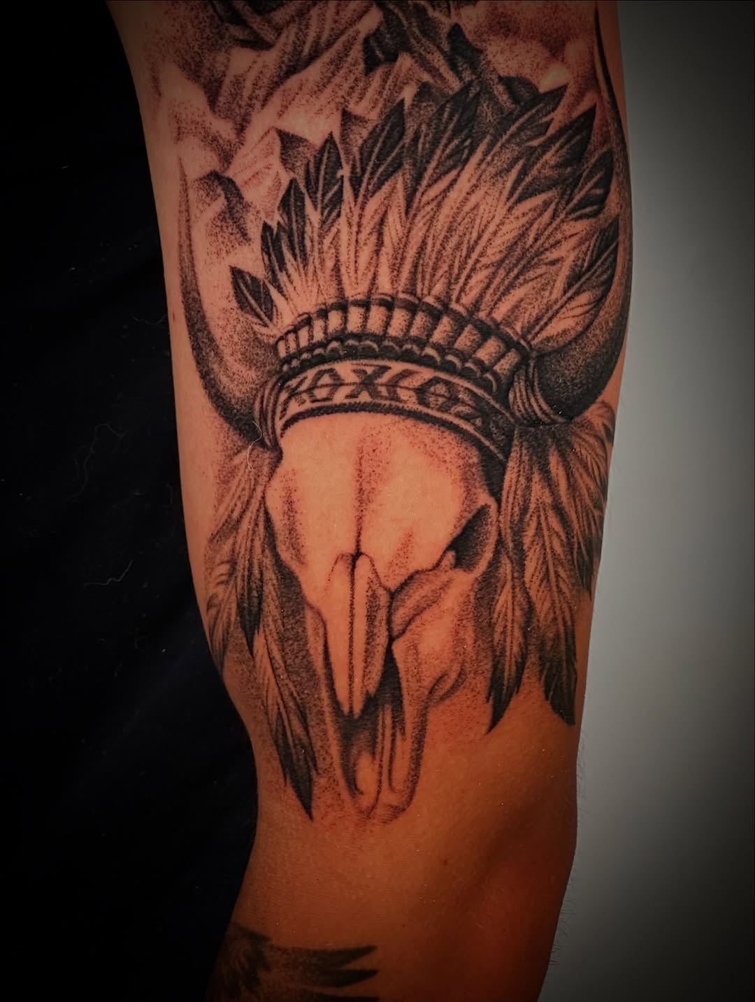 Tattoo by @mriverotattoos — dotwork, black_and_grey