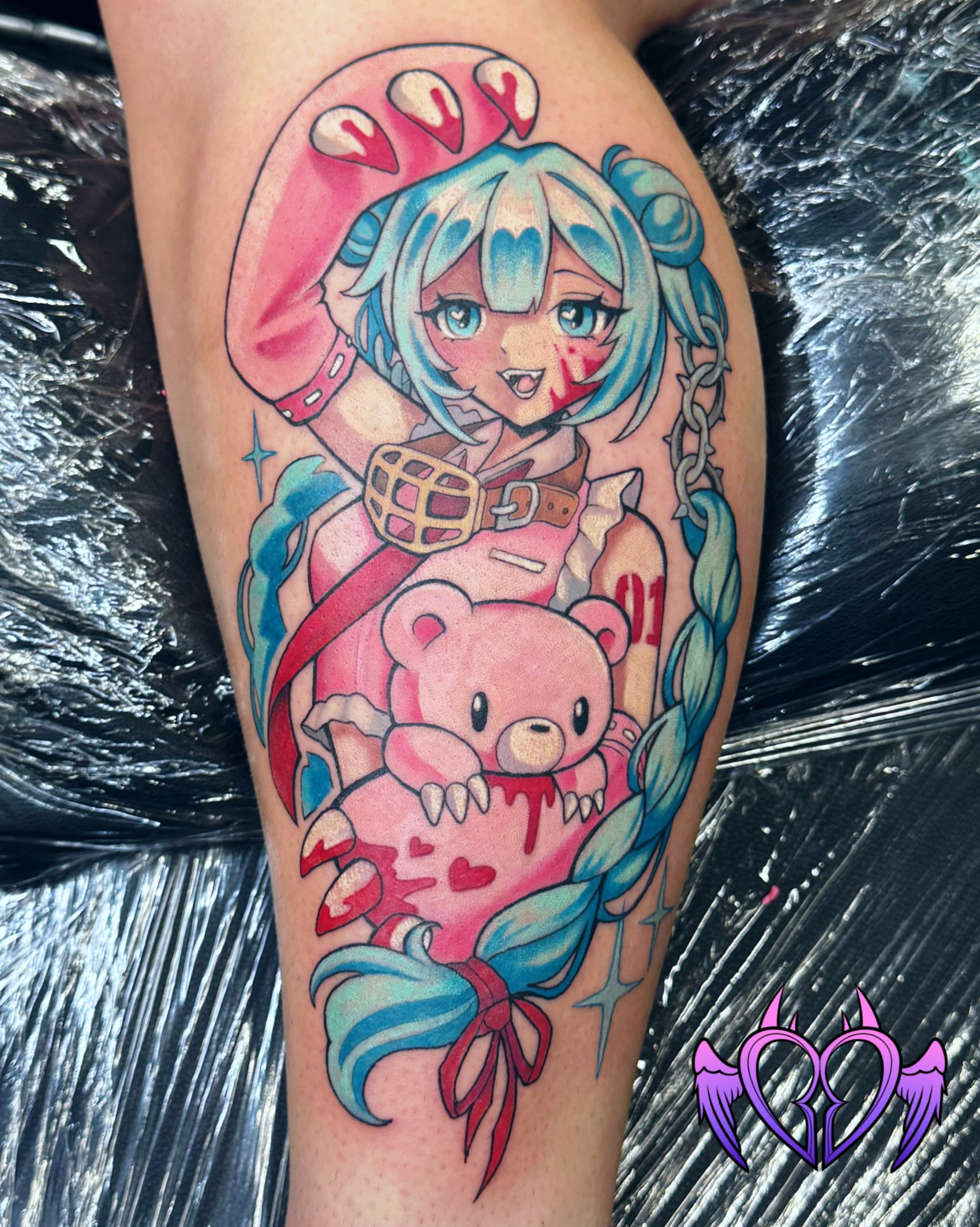 Tattoo by @sugar.sins.tattoo — anime, dotwork