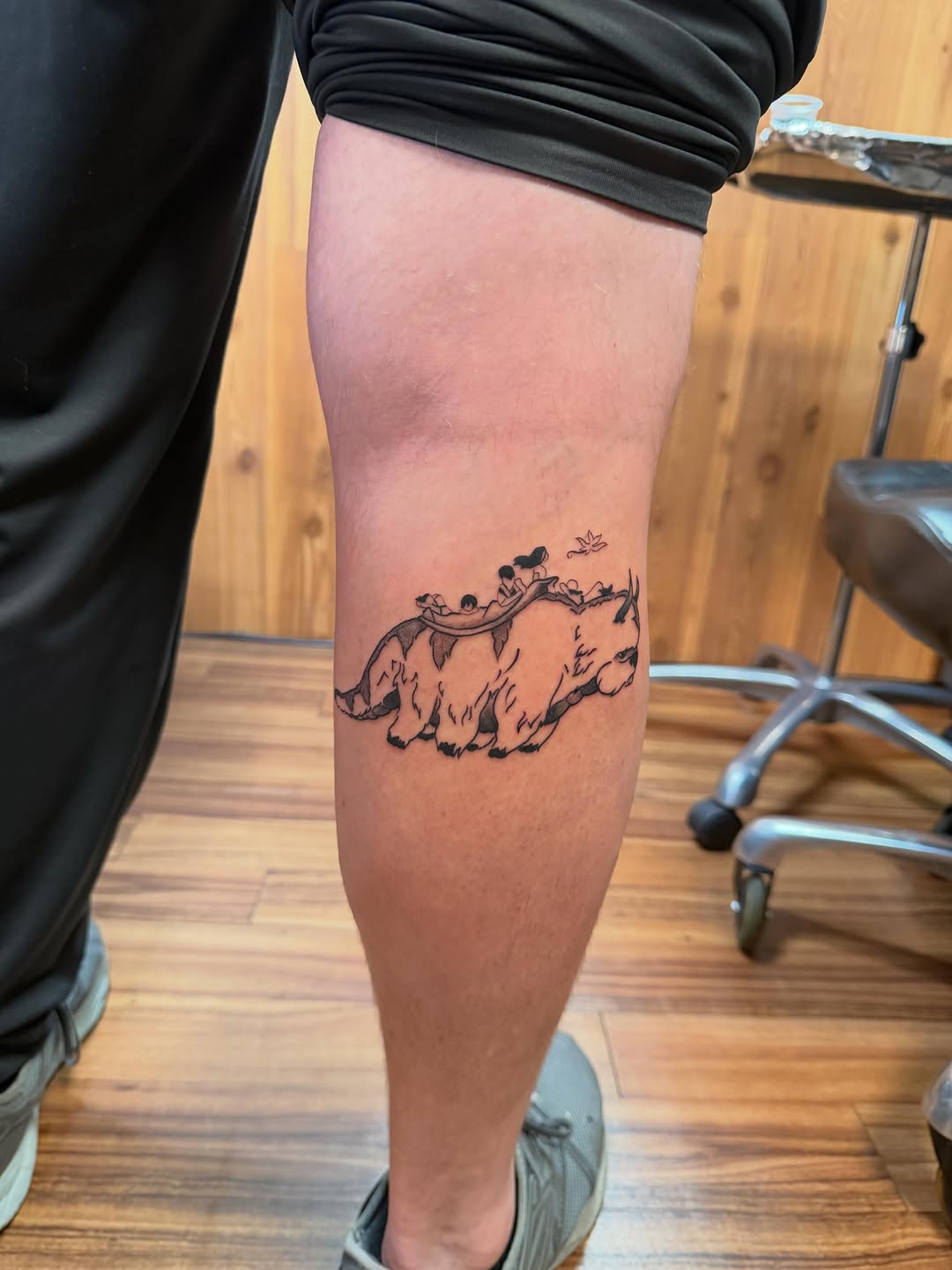 Tattoo by @annasabrowskytattoo — anime, black_and_grey