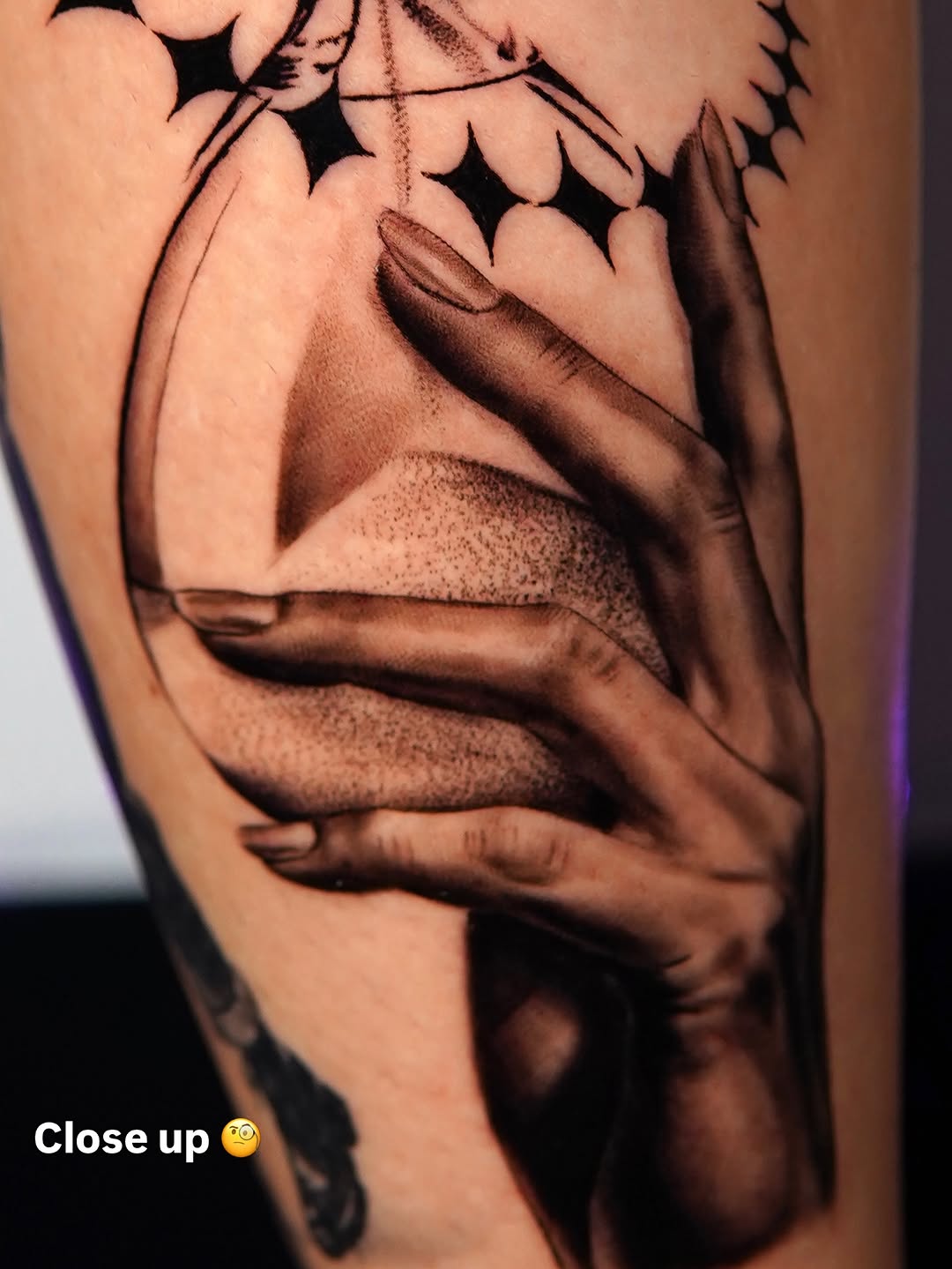 Tattoo by @moe_tatts β realism, black_and_grey