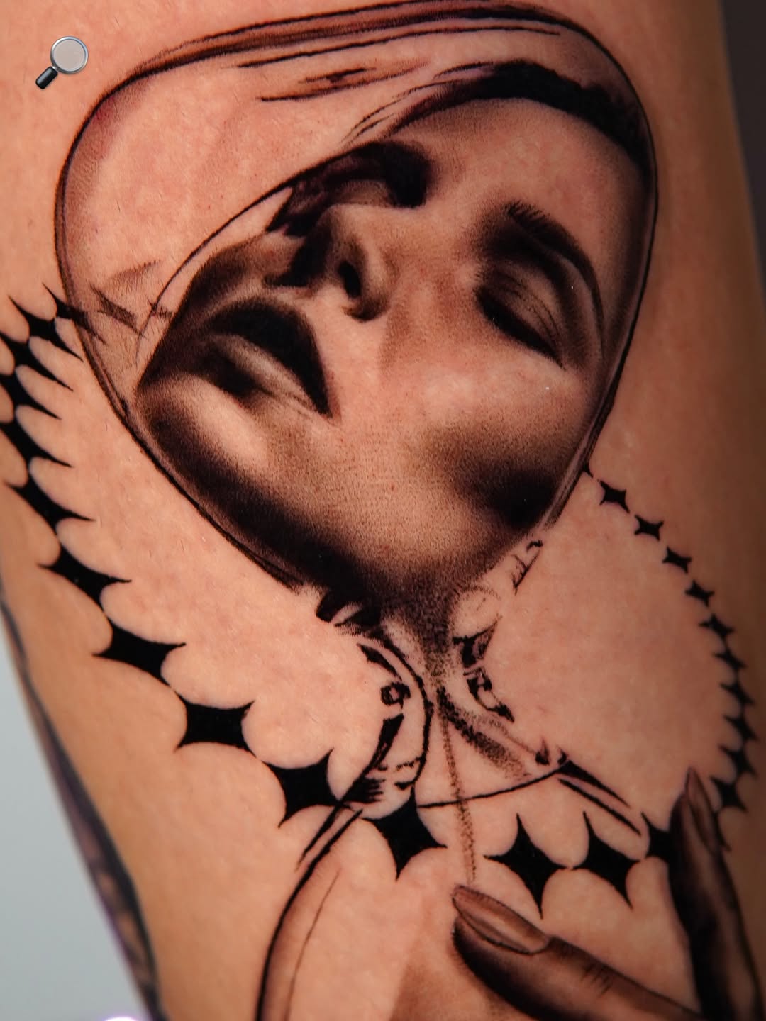 Tattoo by @moe_tatts β realism, black_and_grey