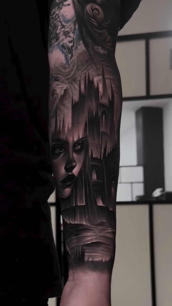 Tattoo by @saranieto_ — dark_realism, black_and_grey