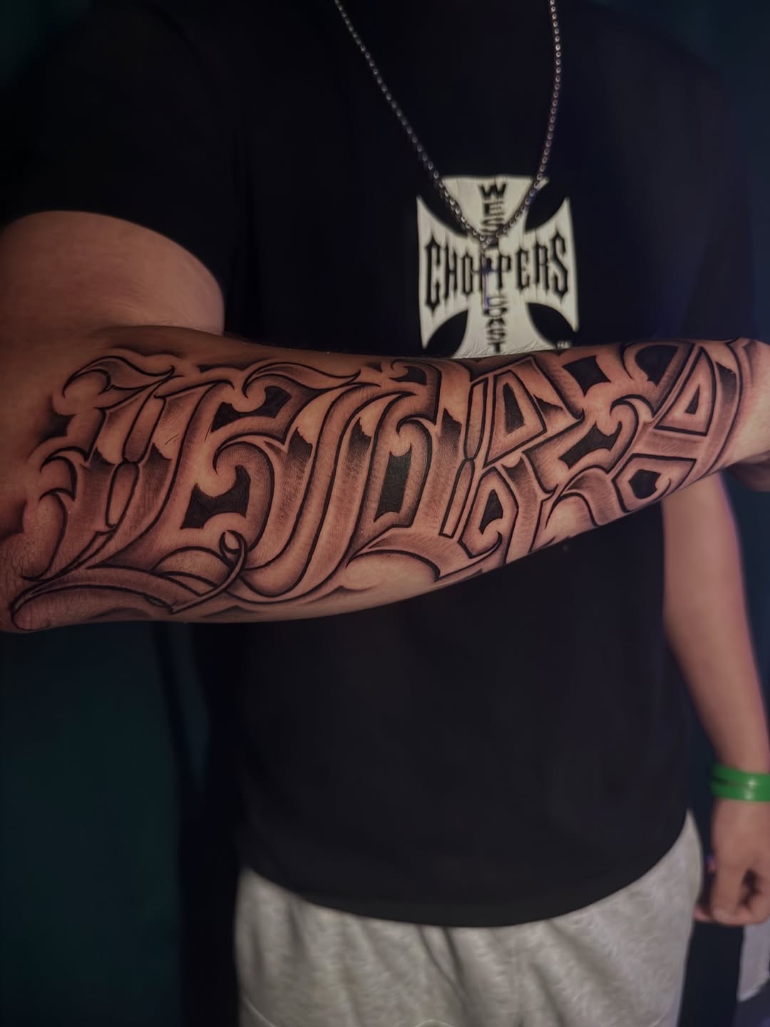Tattoo by @tatsxval — lettering_script, black_and_grey