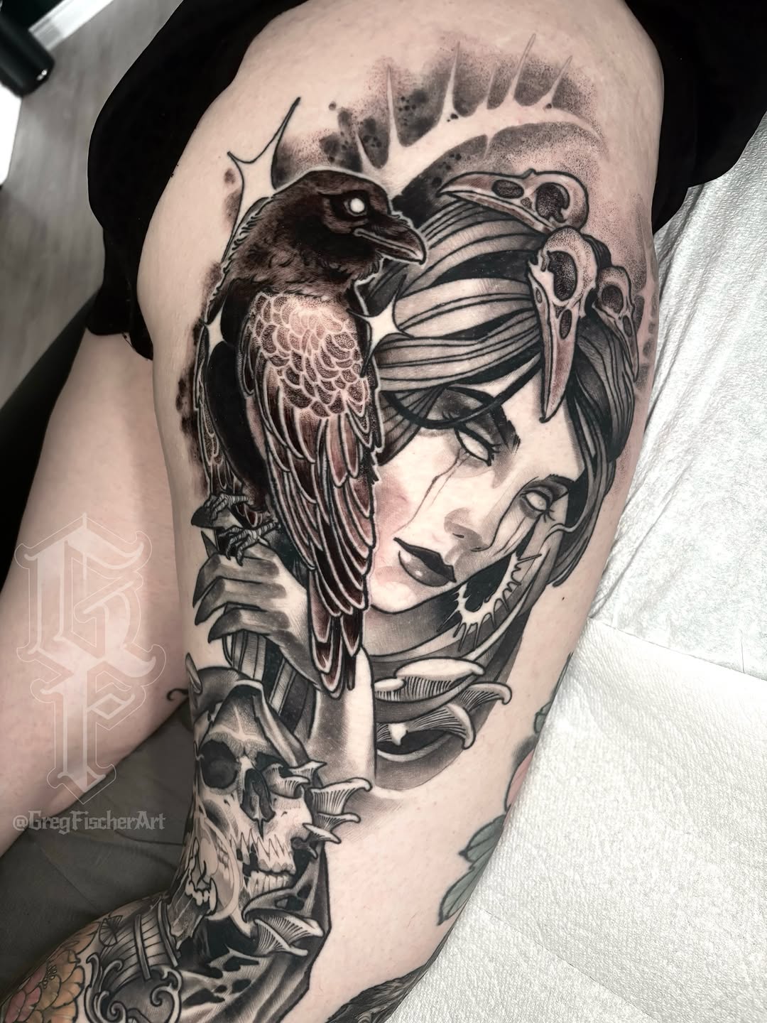 Tattoo by @gregfischerart โ black_and_grey, realism