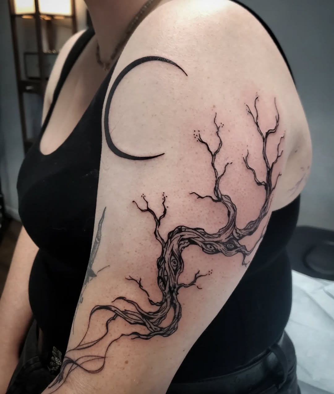 Tattoo by @shaileypasquale — blackwork, illustrative
