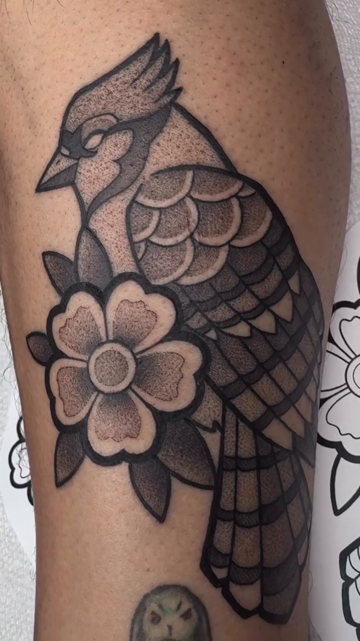 Tattoo by @donniebydesign — black_and_grey, dotwork