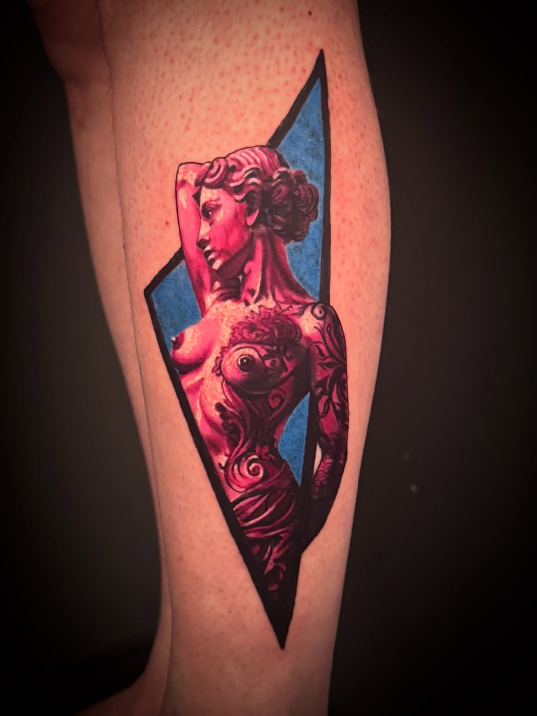 Tattoo by @lindseylanetattoos — realism, black_and_grey