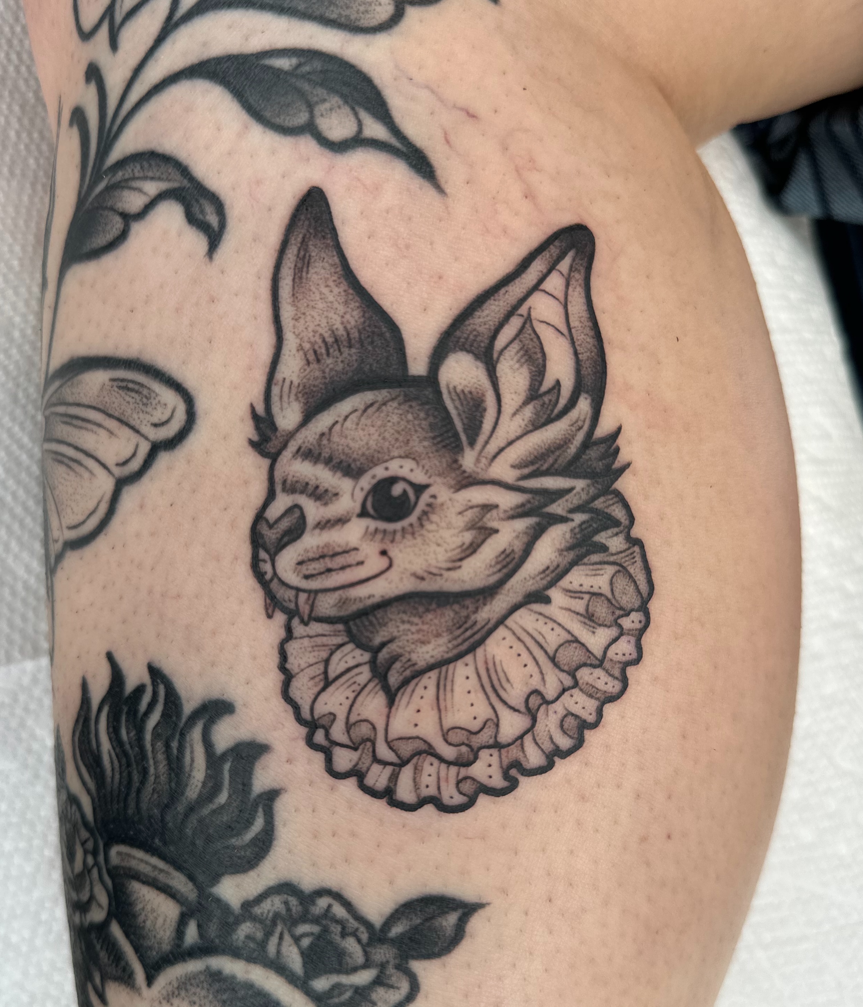 Tattoo by @hyenainks — black_and_grey