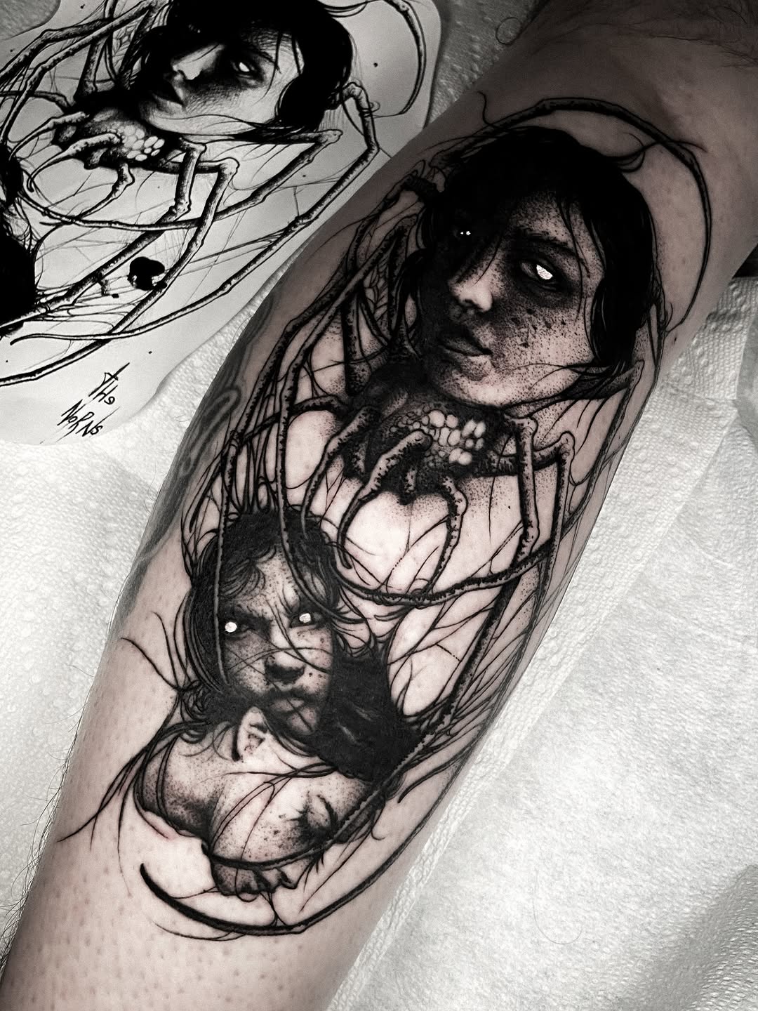 Tattoo by @bunche_tattoo — dark_realism, blackwork