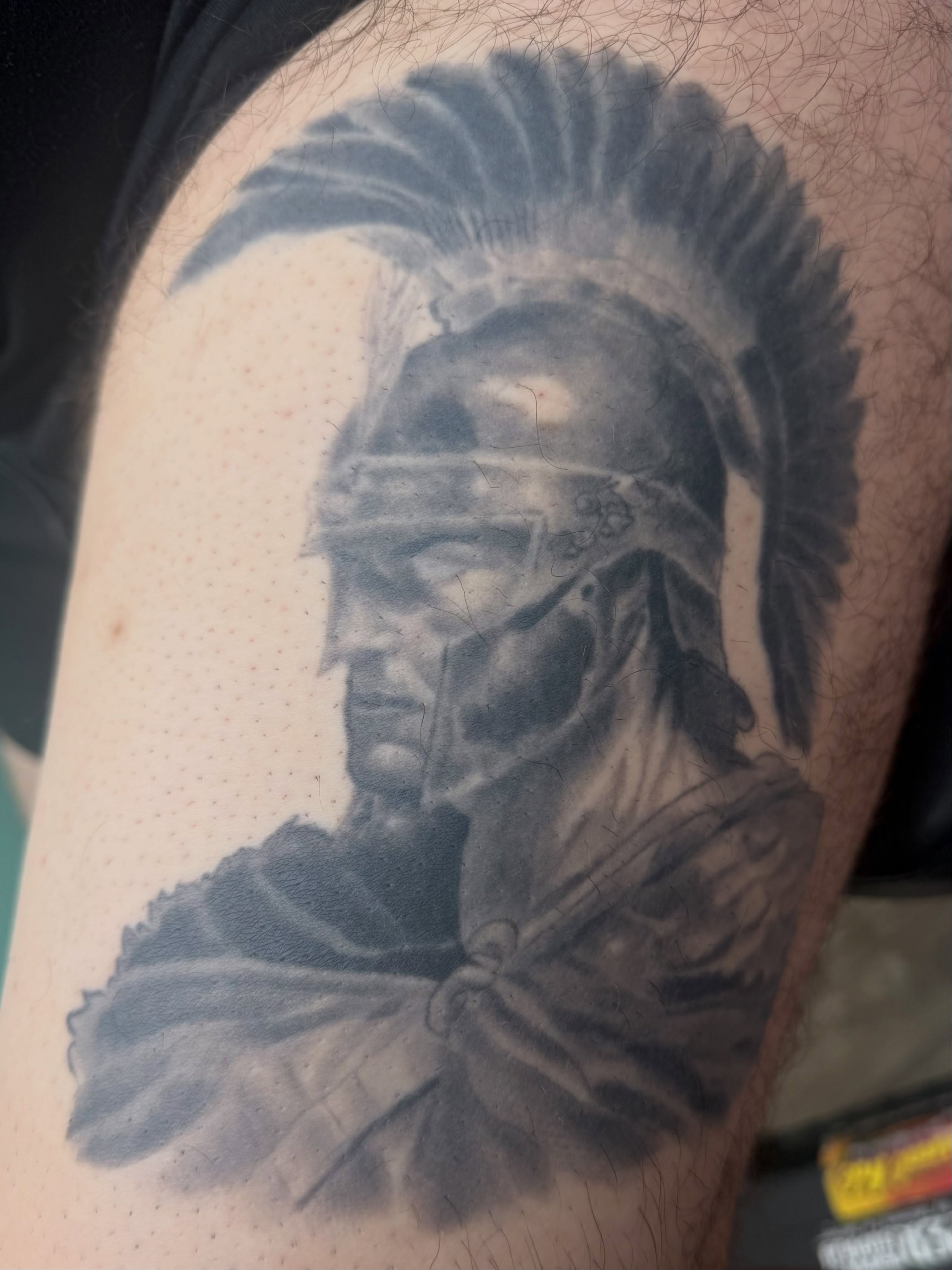 Tattoo by @mountpeaktattoo — dotwork, realism