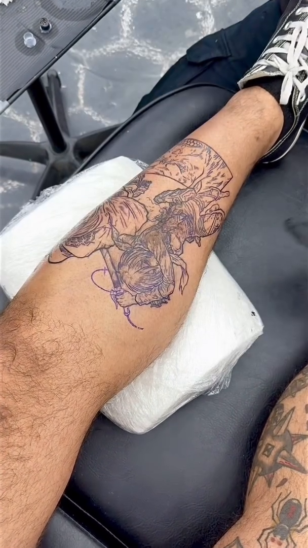 Tattoo by @salinastattoos โ japanese_irezumi, black_and_grey