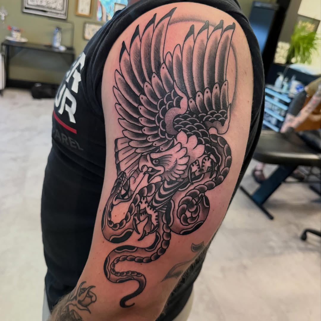 Tattoo by @kylebehrtattoos — japanese_irezumi, black_and_grey