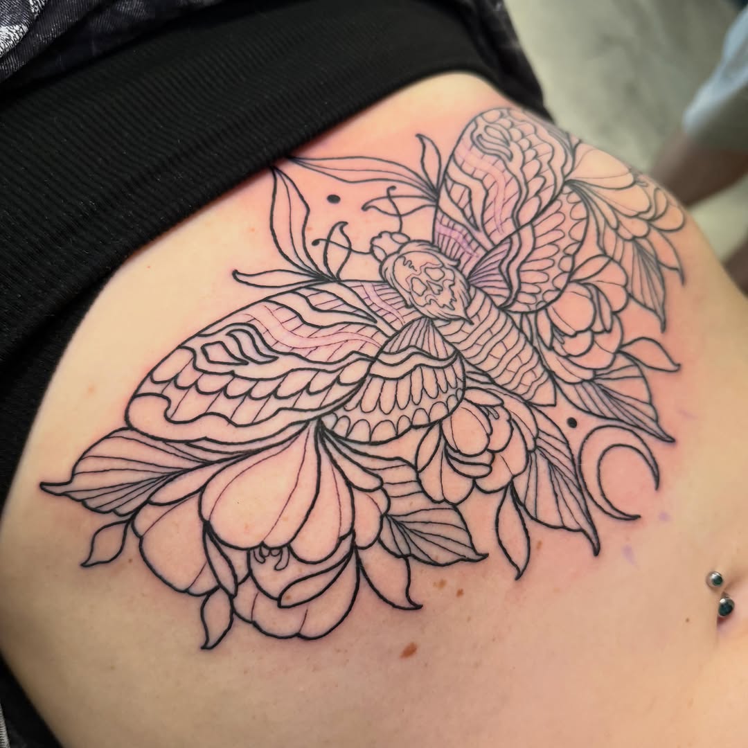 Tattoo by @kylebehrtattoos — black_and_grey, fine_line