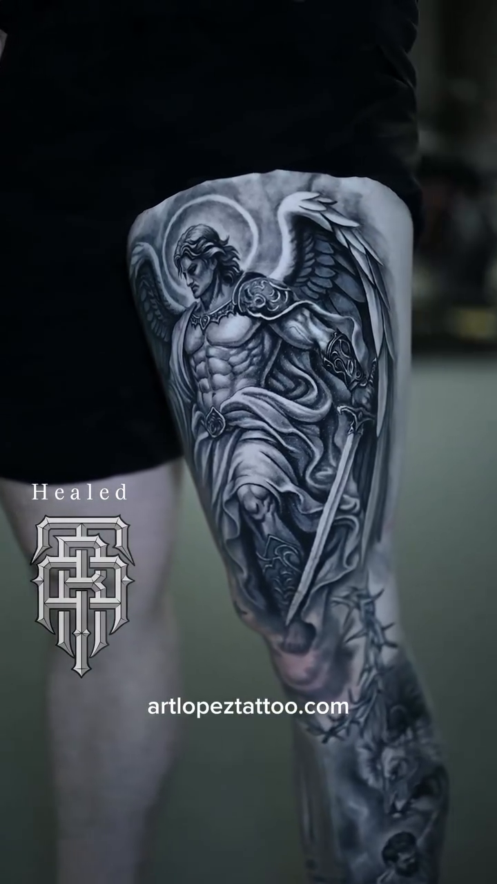 Tattoo by @artlopeztattoo — realism, black_and_grey