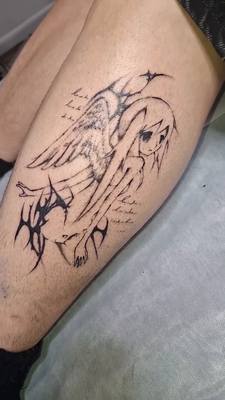 Cyber sigilism tattoo on the back by hallowed girl tattoo