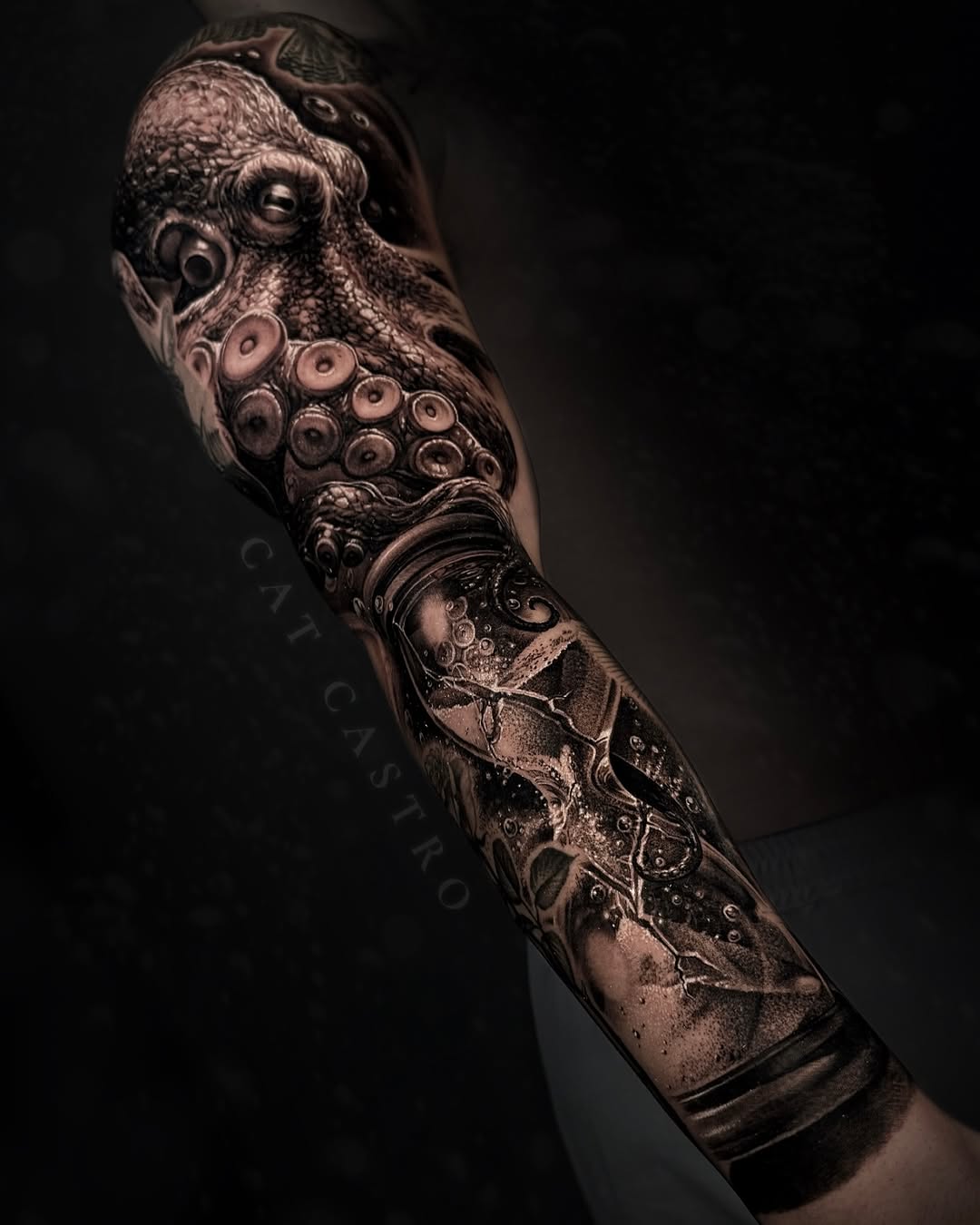 Tattoo by @catcastrotattoos — realism, black_and_grey