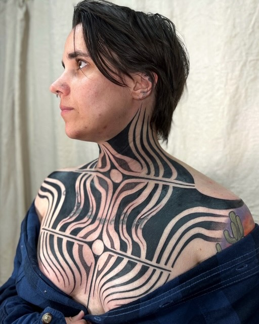 Tattoo by @katnoirink — blackwork, geometric