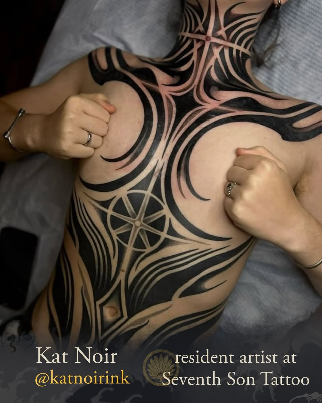 Tattoo by @katnoirink — blackwork, geometric