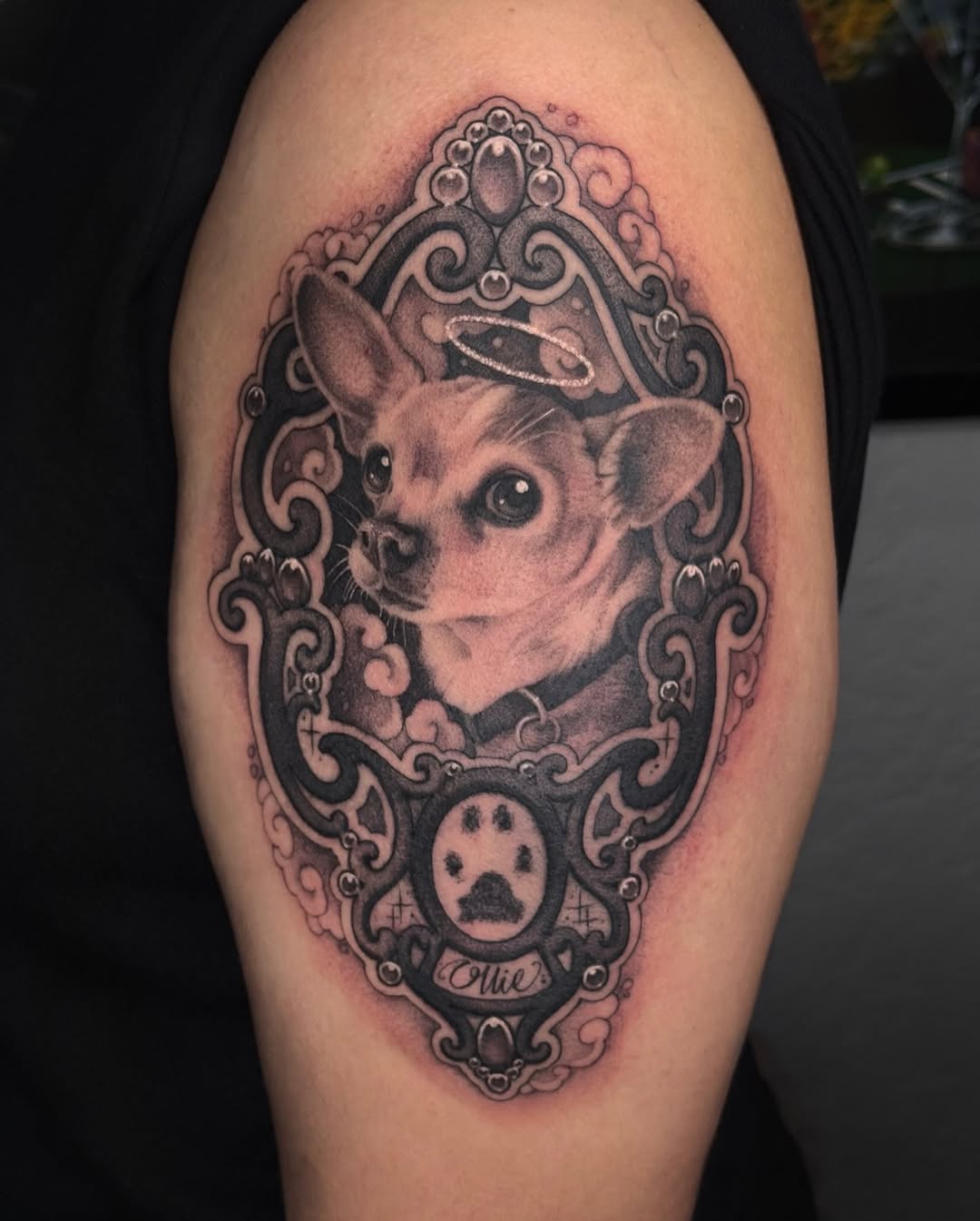 Tattoo by @kaylacancion — realism, black_and_grey