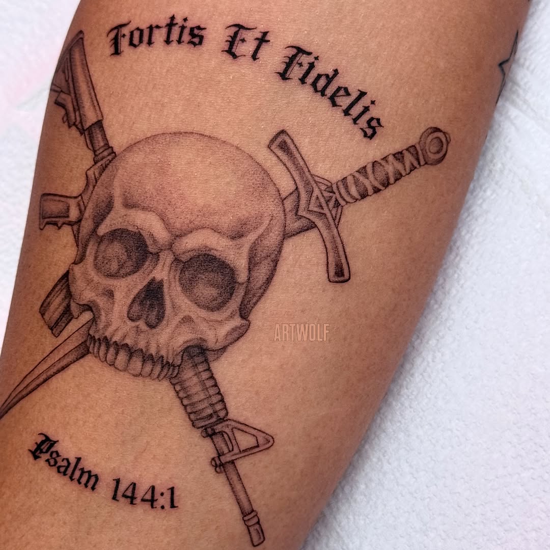 Tattoo by @artwolf β black_and_grey, lettering_script