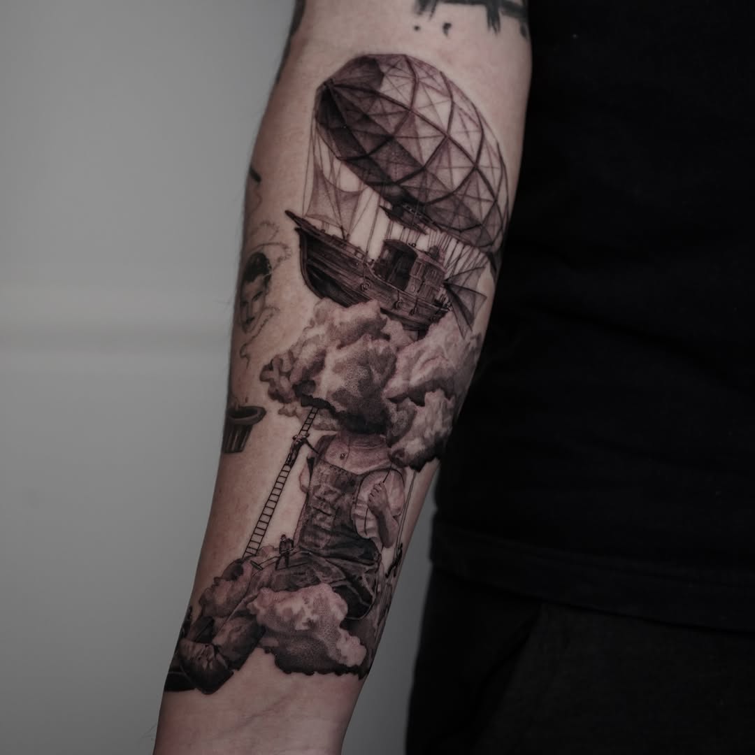 Tattoo by @inkidu_drew — realism, black_and_grey
