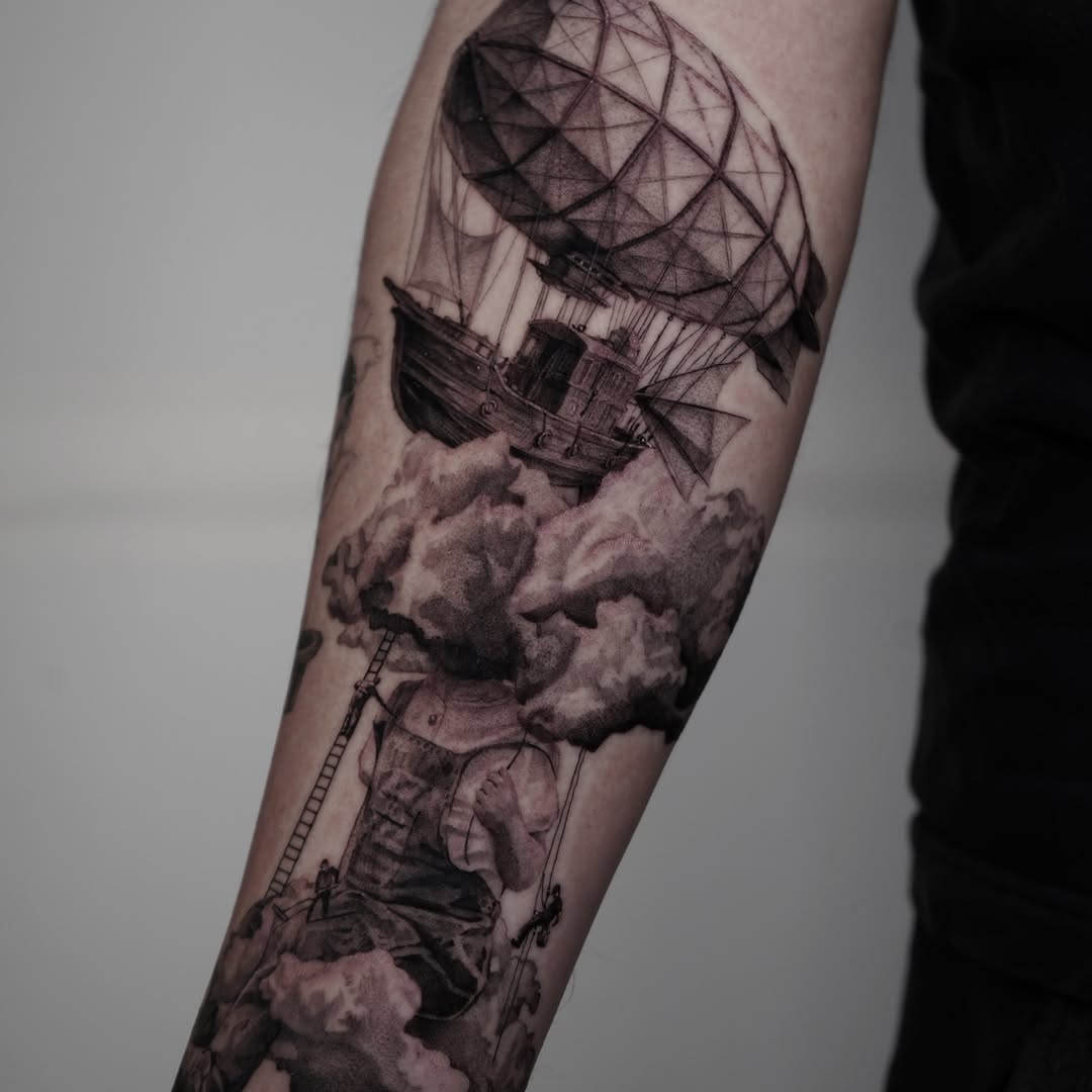 Tattoo by @inkidu_drew — realism, black_and_grey