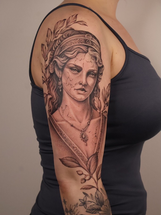 Tattoo by @millakastattoos β realism, black_and_grey