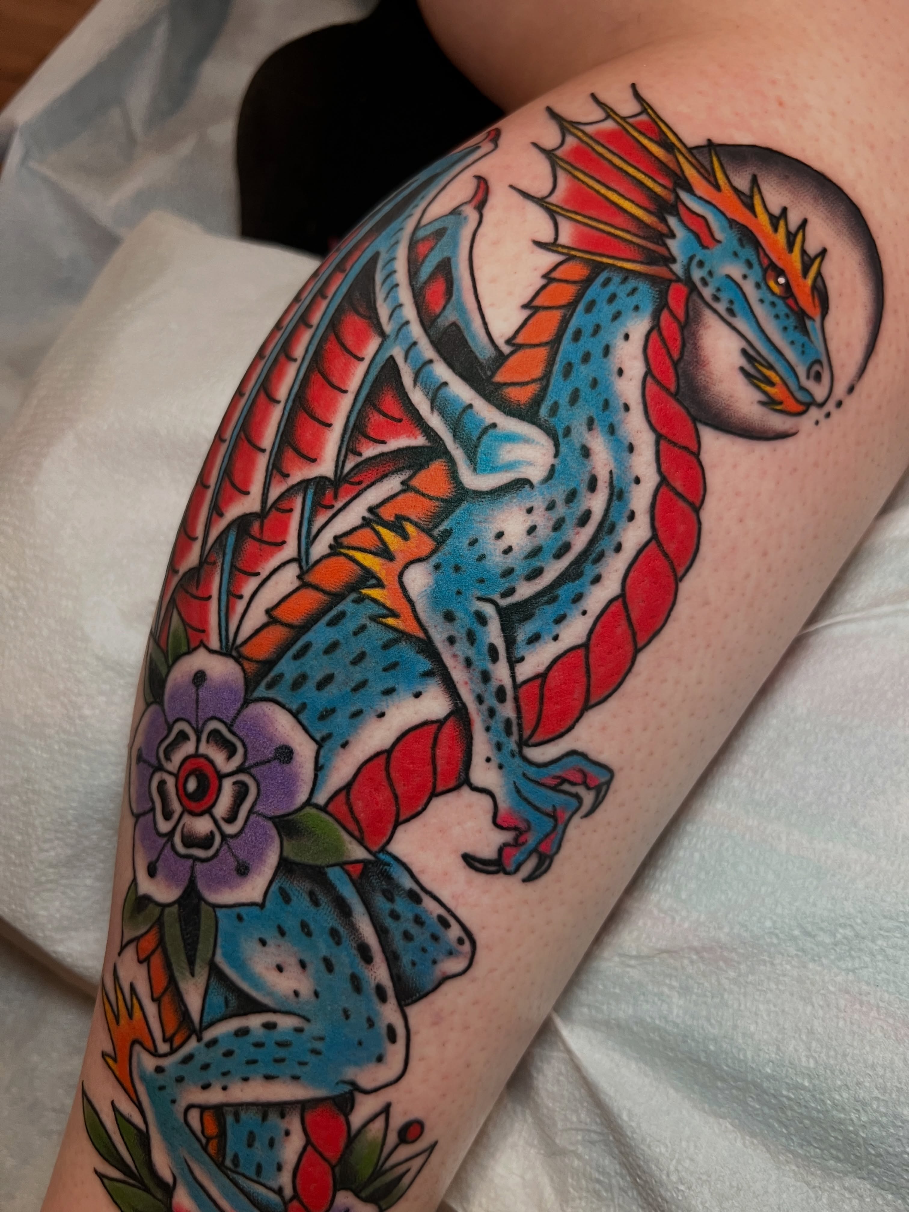Tattoo by @brandonswansontattoo — american_traditional, dotwork