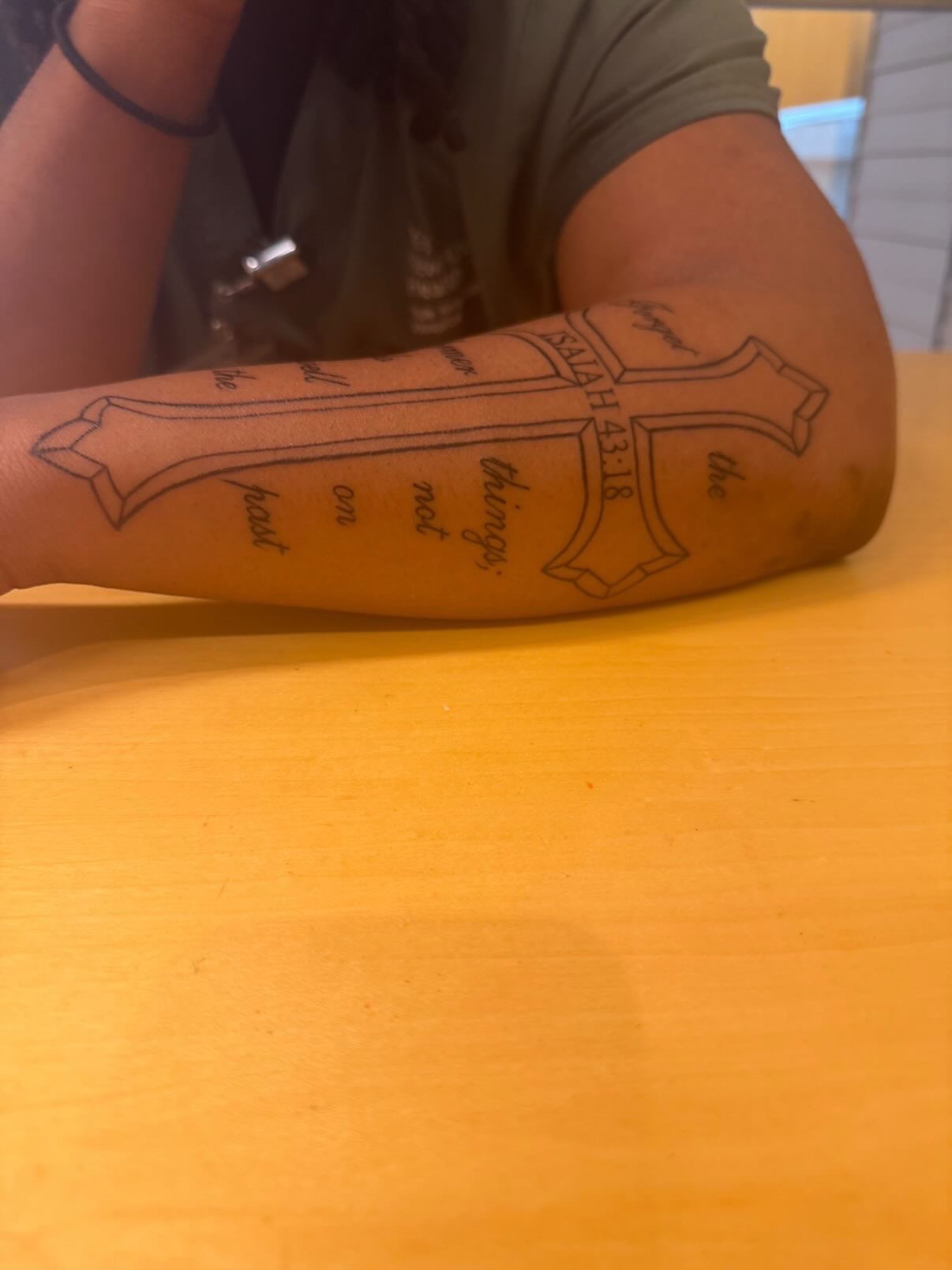 Tattoo by @homestead_tattoos — lettering_script