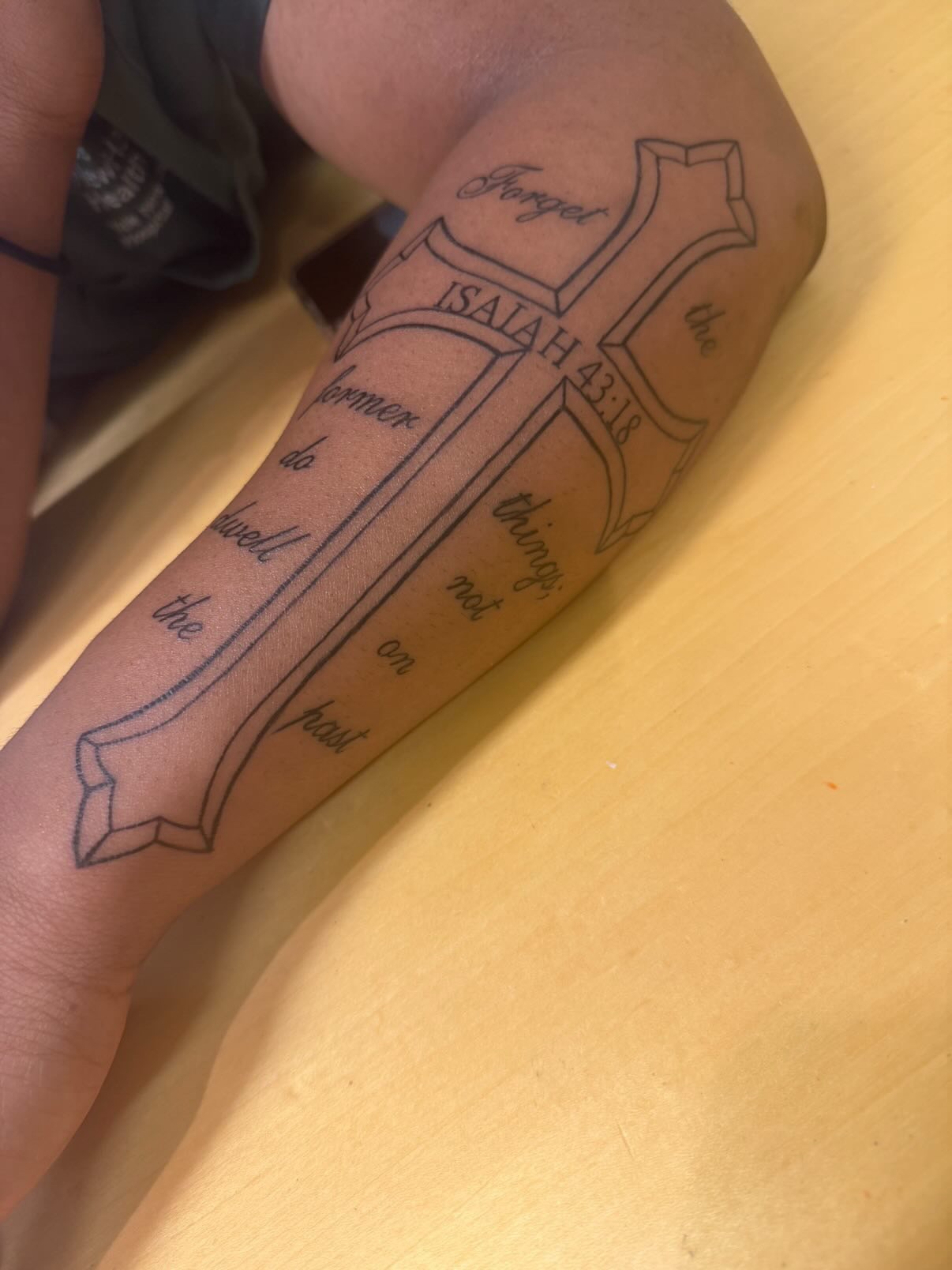 Tattoo by @homestead_tattoos — lettering_script