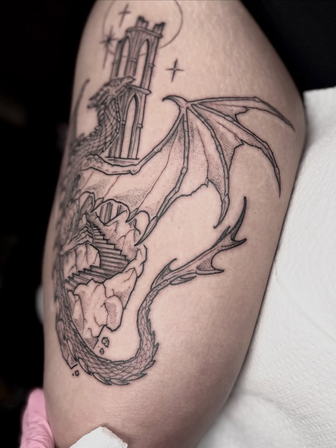 Tattoo by @anniebone_tattoo — black_and_grey, illustrative