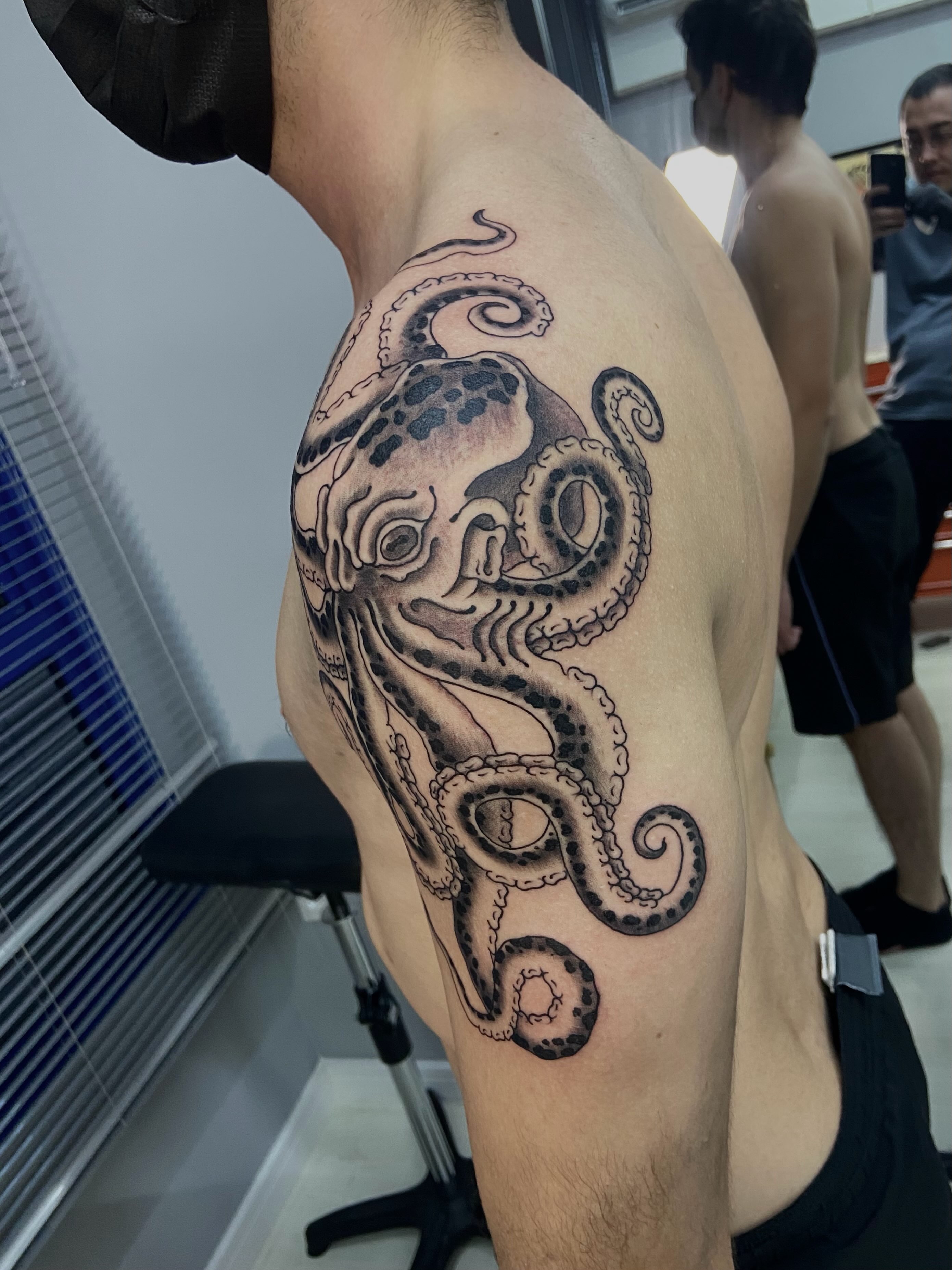 Tattoo by @naganumatattoo — black_and_grey