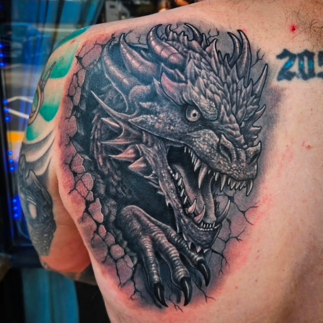 Tattoo by @mikebugenhagentattoos — realism, black_and_grey