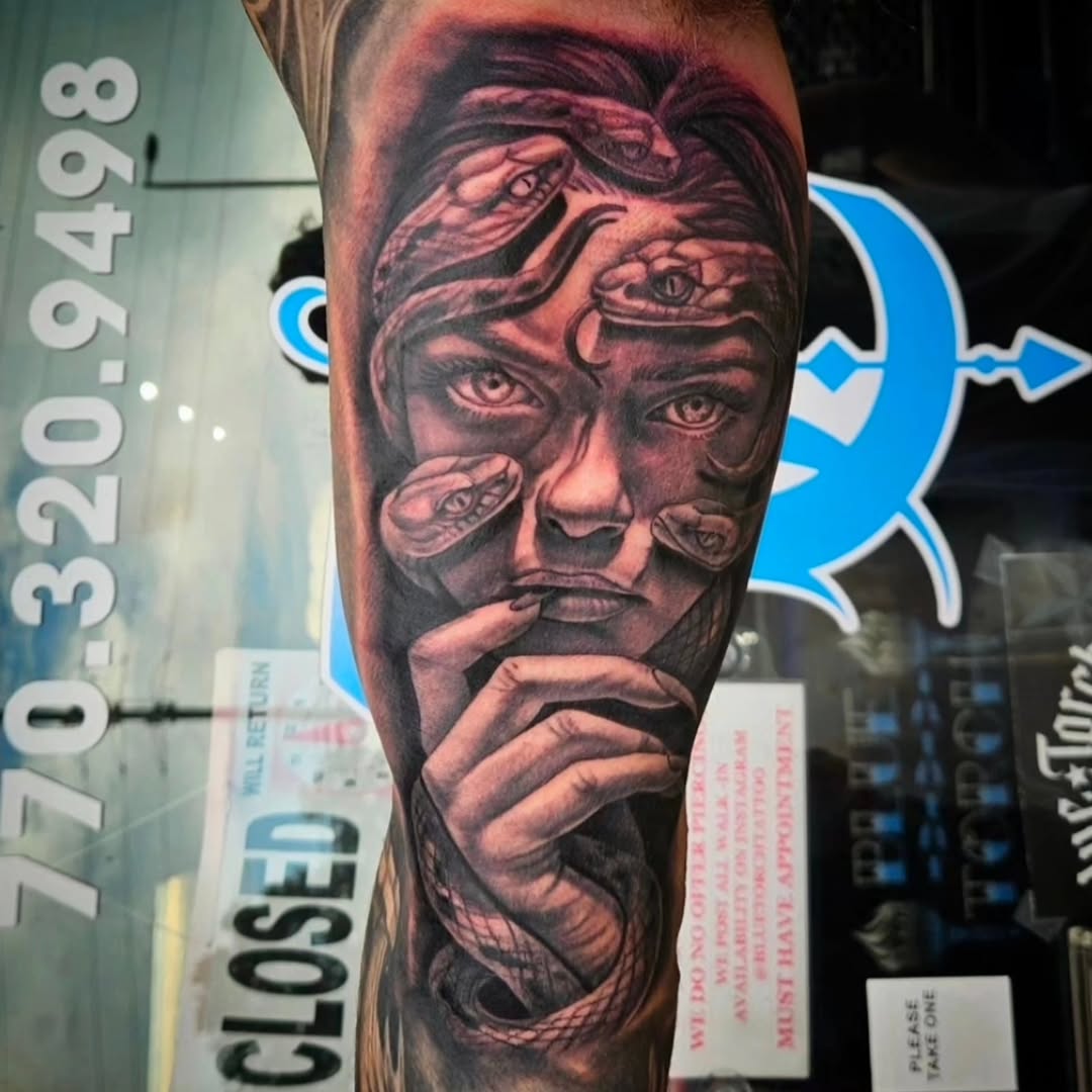 Tattoo by @mikebugenhagentattoos — realism, black_and_grey