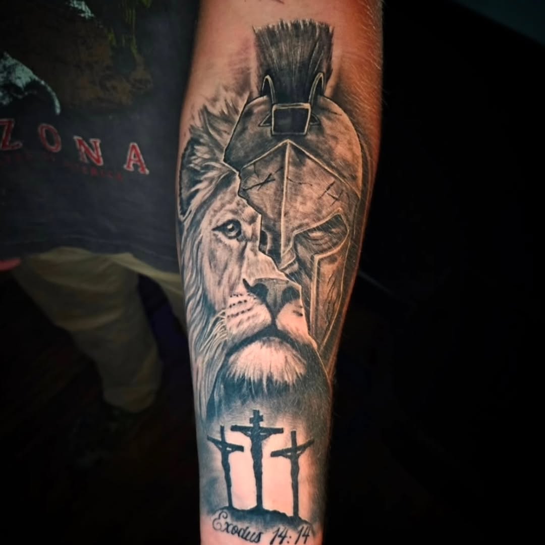 Tattoo by @mikebugenhagentattoos — realism, black_and_grey