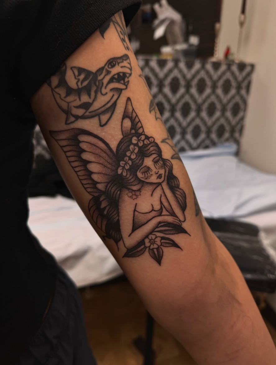Tattoo by @ems__tattooing — american_traditional, black_and_grey