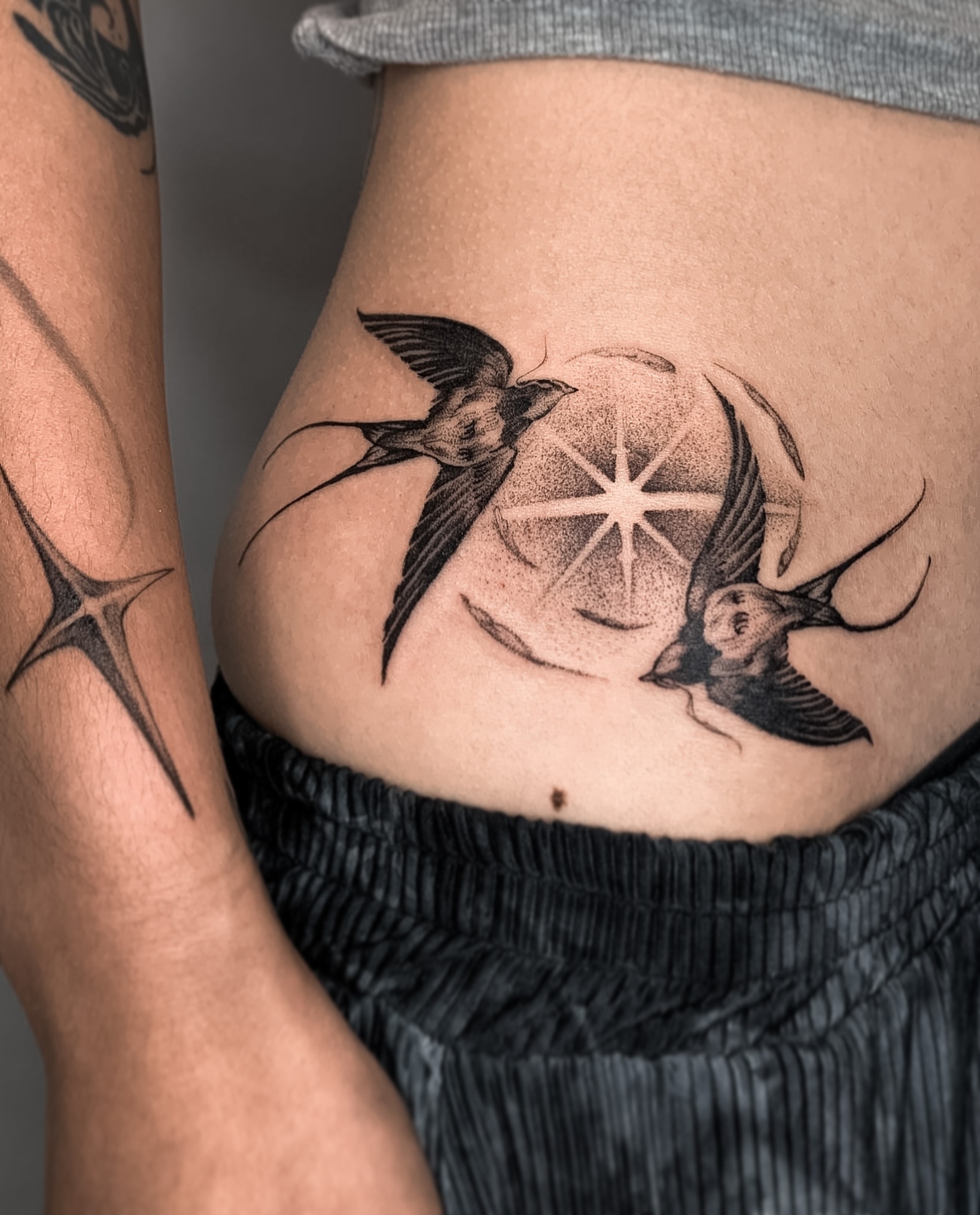 Tattoo by @__21.tattooworkerz__ — dotwork, black_and_grey