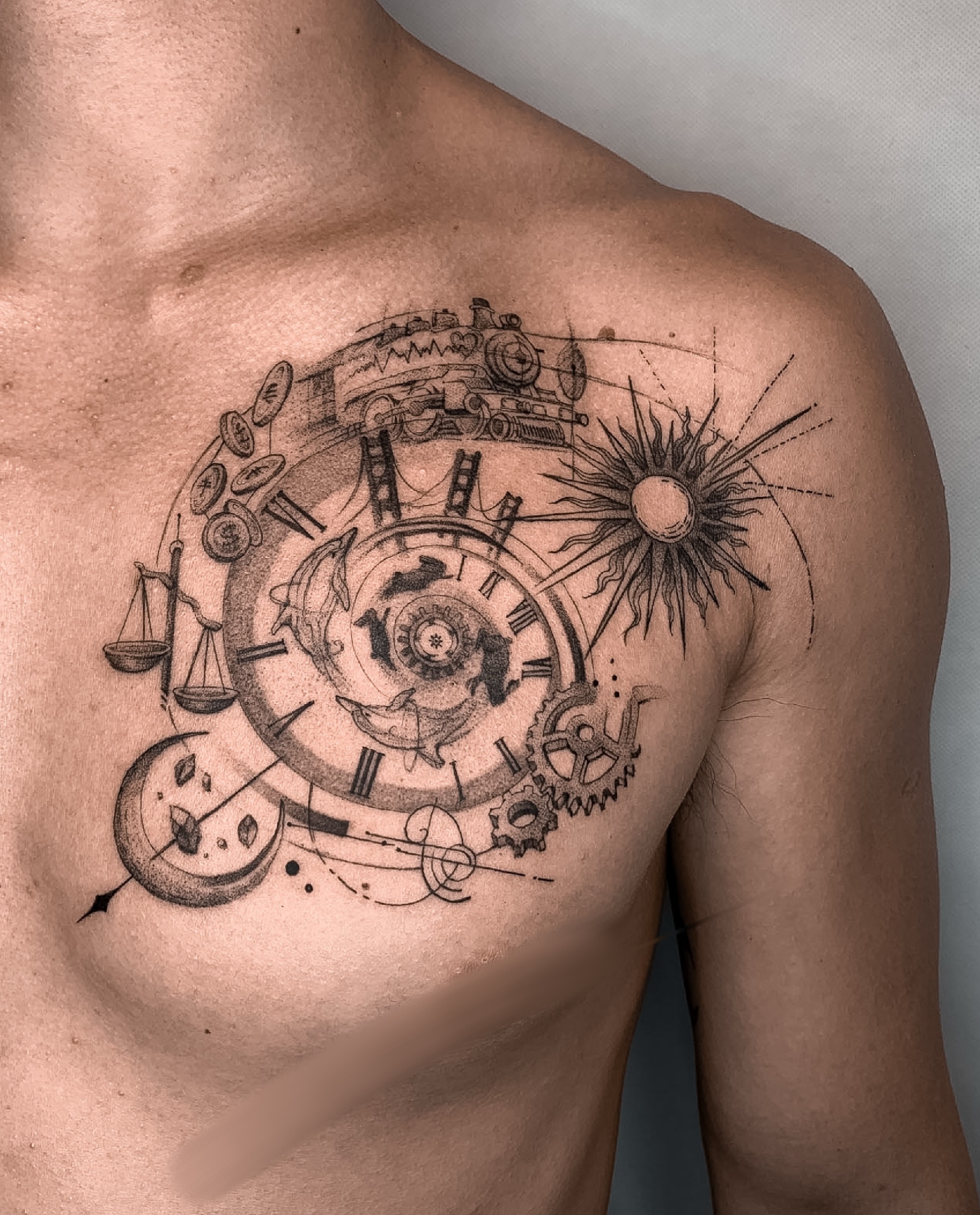 Tattoo by @__21.tattooworkerz__ — geometric, black_and_grey