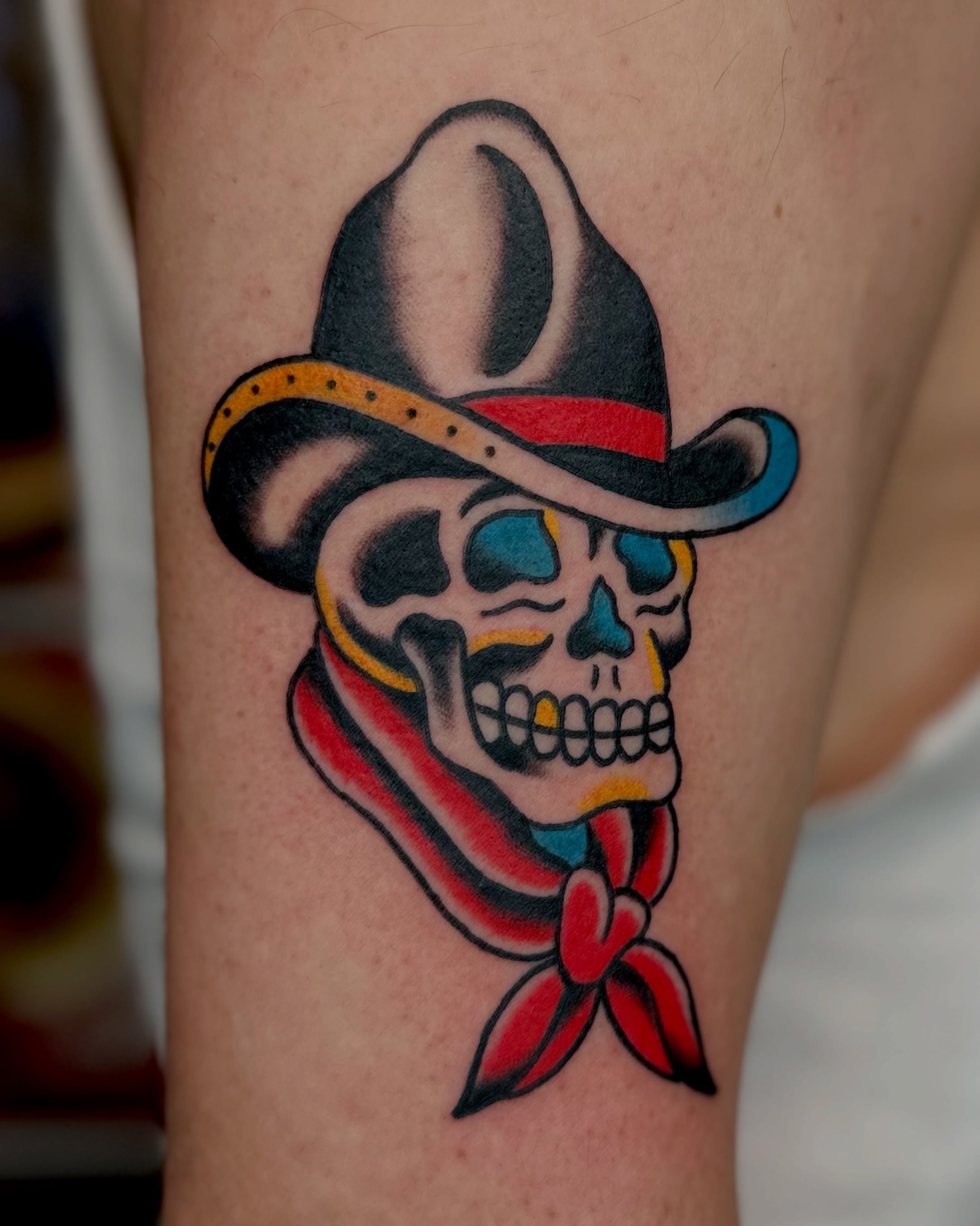 Cowboy skull American traditional tattoo on the forearm by β₯ππππππβ₯ππππβ₯ Traditional Tattoos